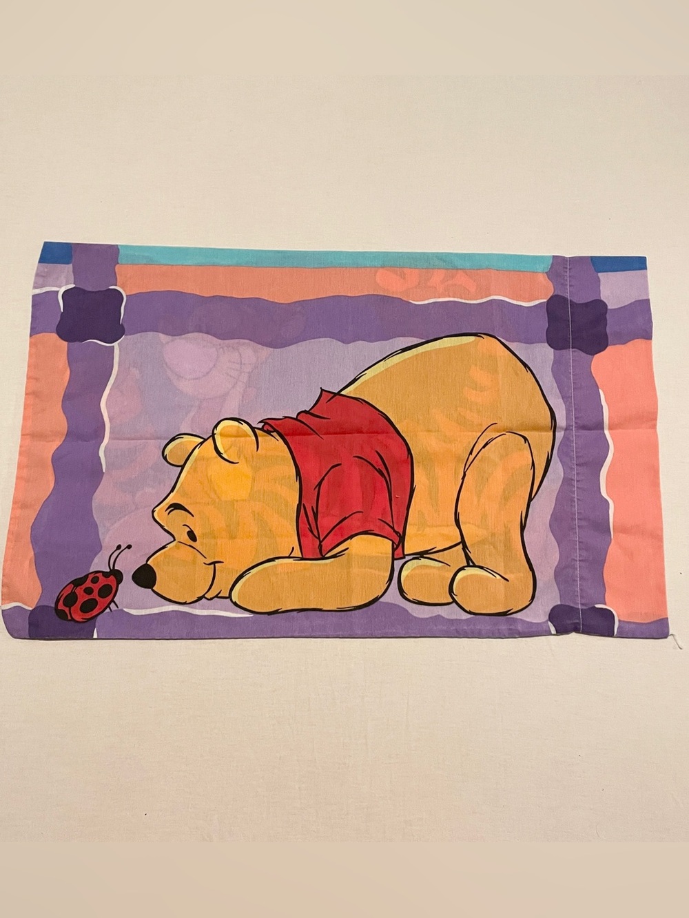 VTG Disney Winnie The Pooh Tigger Ladybug Pillowcase 90s WestPoint Stevens